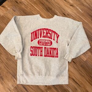 Boys vintage 90s champion reverse weave univ South Dakota crew sweatshirt sz L